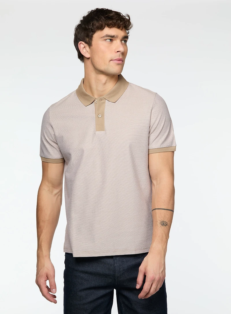 Polo en tricot texturé