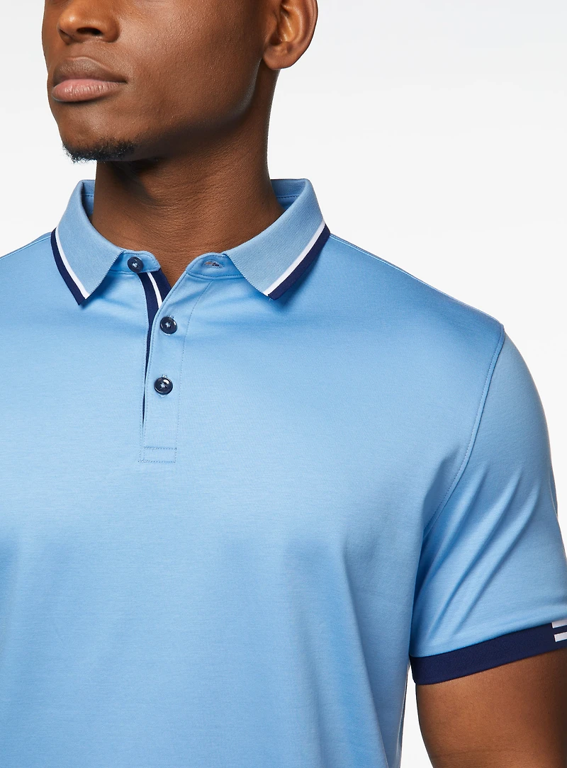Blue Knit Polo