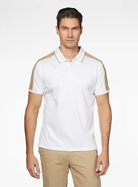 Polo blanc et beige