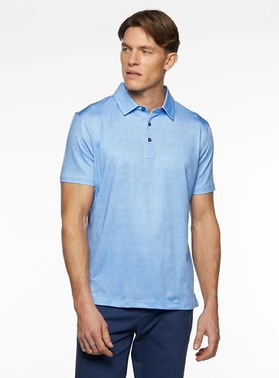 Polo performance hachuré bleu