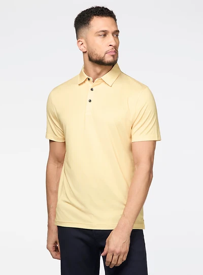 Polo en piqué jaune