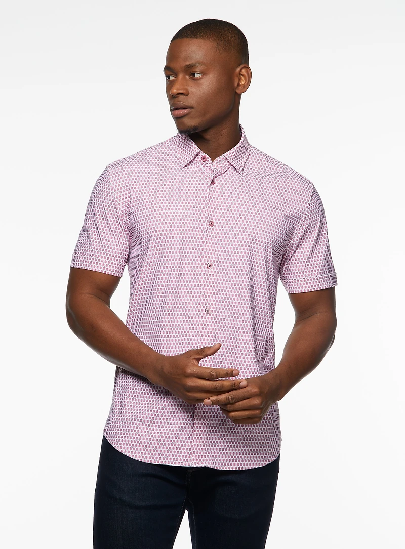 Chemise extensible à imprimé géométrique