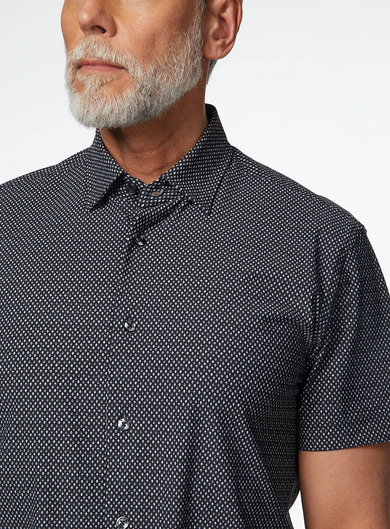 Chemise extensible à imprimé de treillis