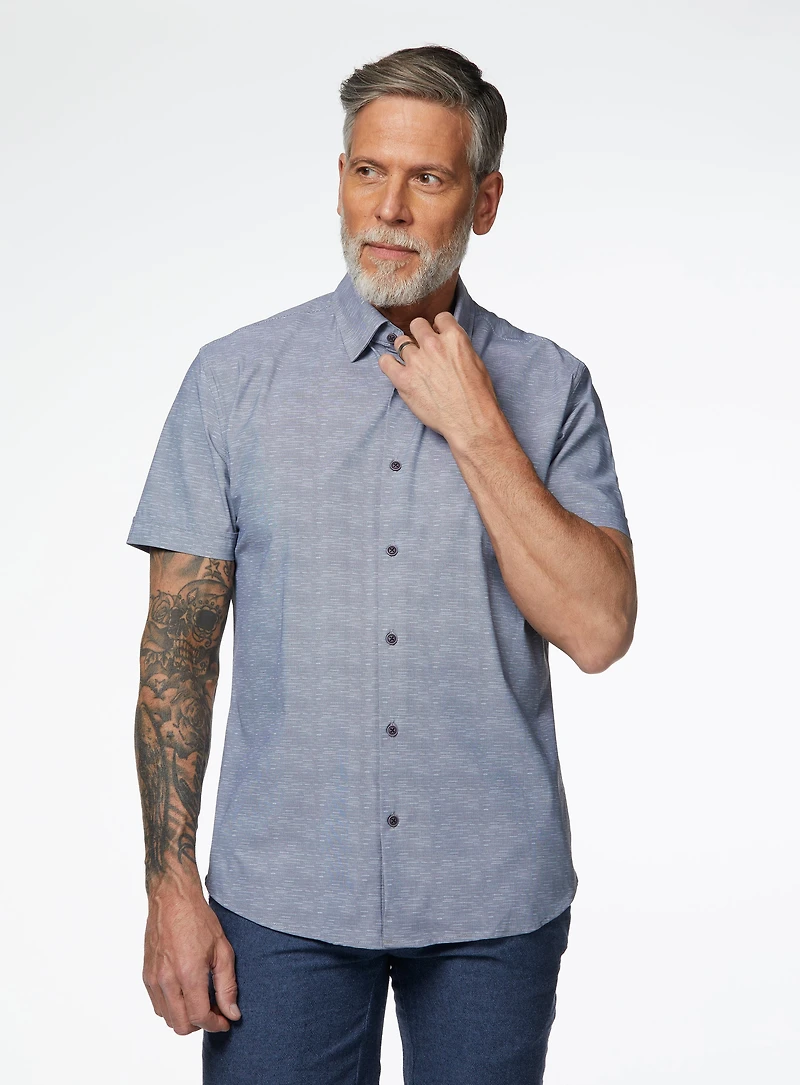 Chemise extensible à faux unie