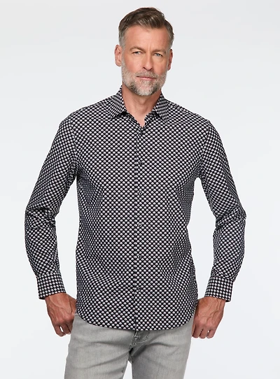 Chemise extensible à motif d'éventails
