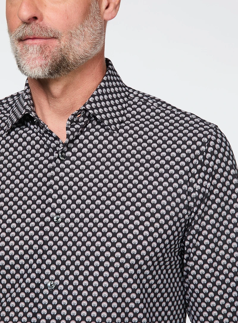Fan Print Stretch Shirt