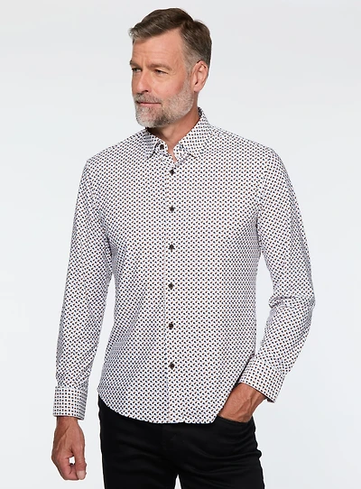 Cube Print Stretch Shirt