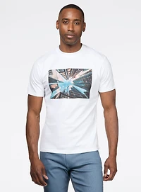 T-shirt à imprimé horizon central