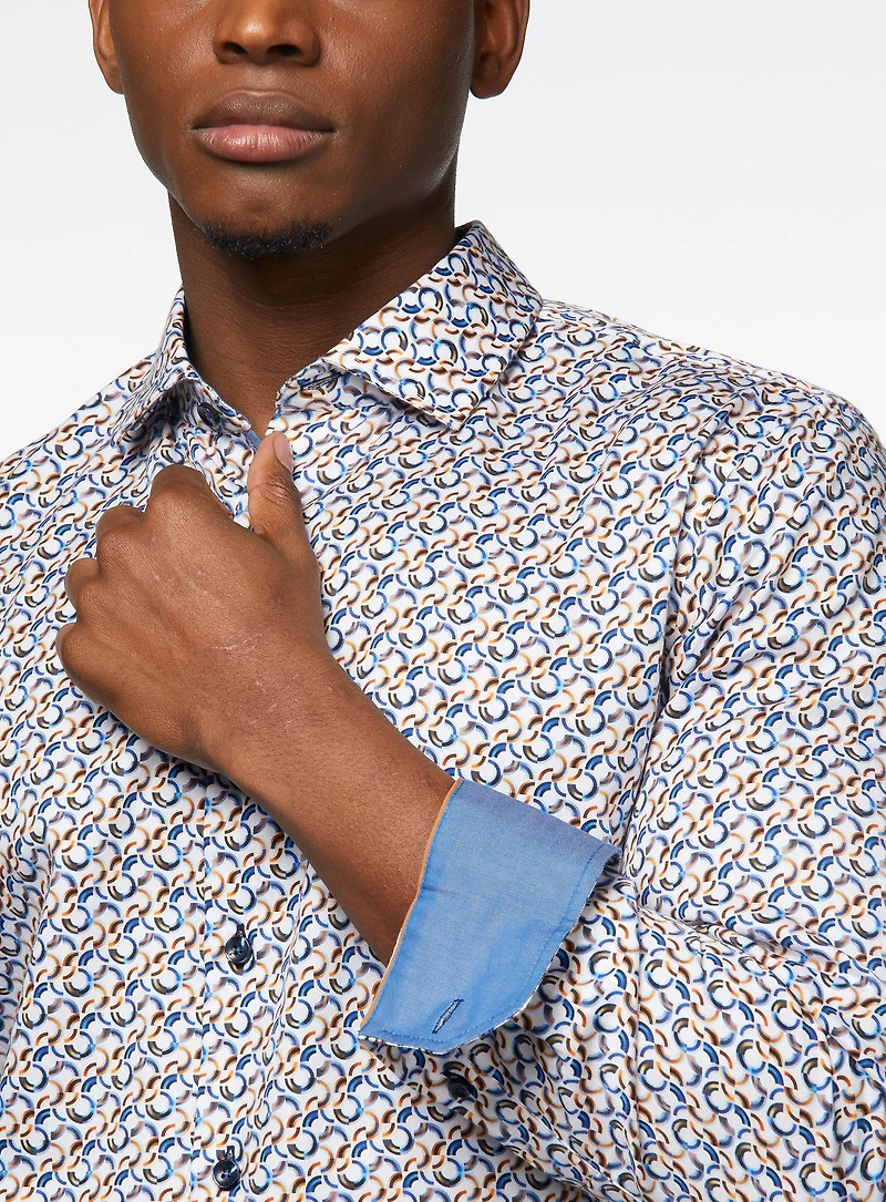 Chemise satinée à imprimé de demi-lune