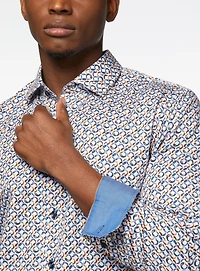 Chemise satinée à imprimé de demi-lune