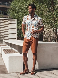 Chemise en popeline à imprimé de fougère
