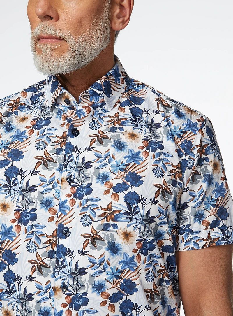 Chemise en popeline à imprimé florale