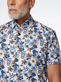 Chemise en popeline à imprimé florale