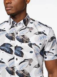 Chemise en popeline à imprimé hevea