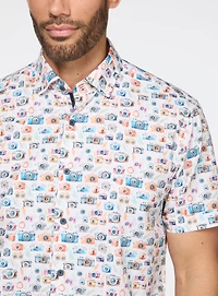 Camera Print Poplin Shirt