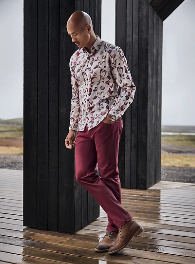 Tulip Print Beige Shirt