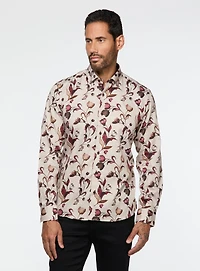 Tulip Print Beige Shirt