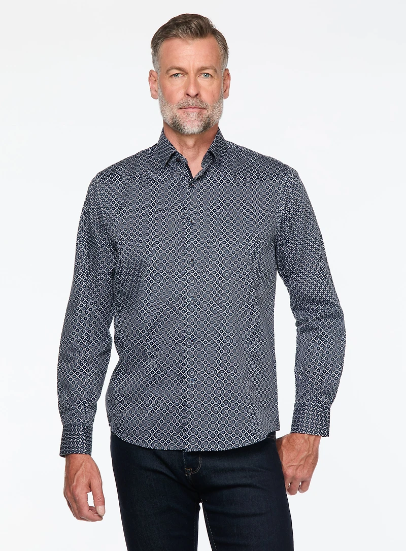 Buttons Print Sateen Shirt