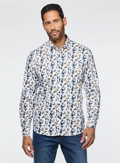 Tulip Print White Shirt