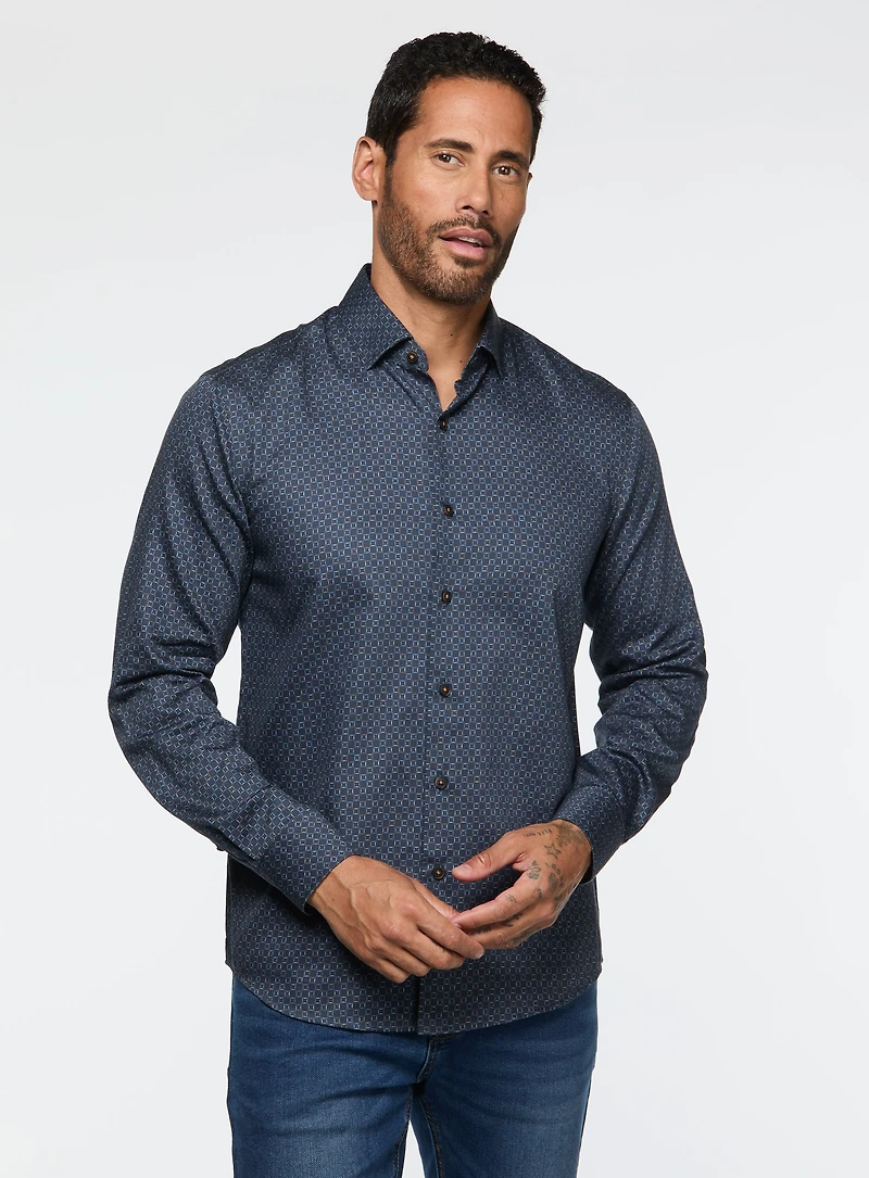 Chemise satinée à motif de bulles