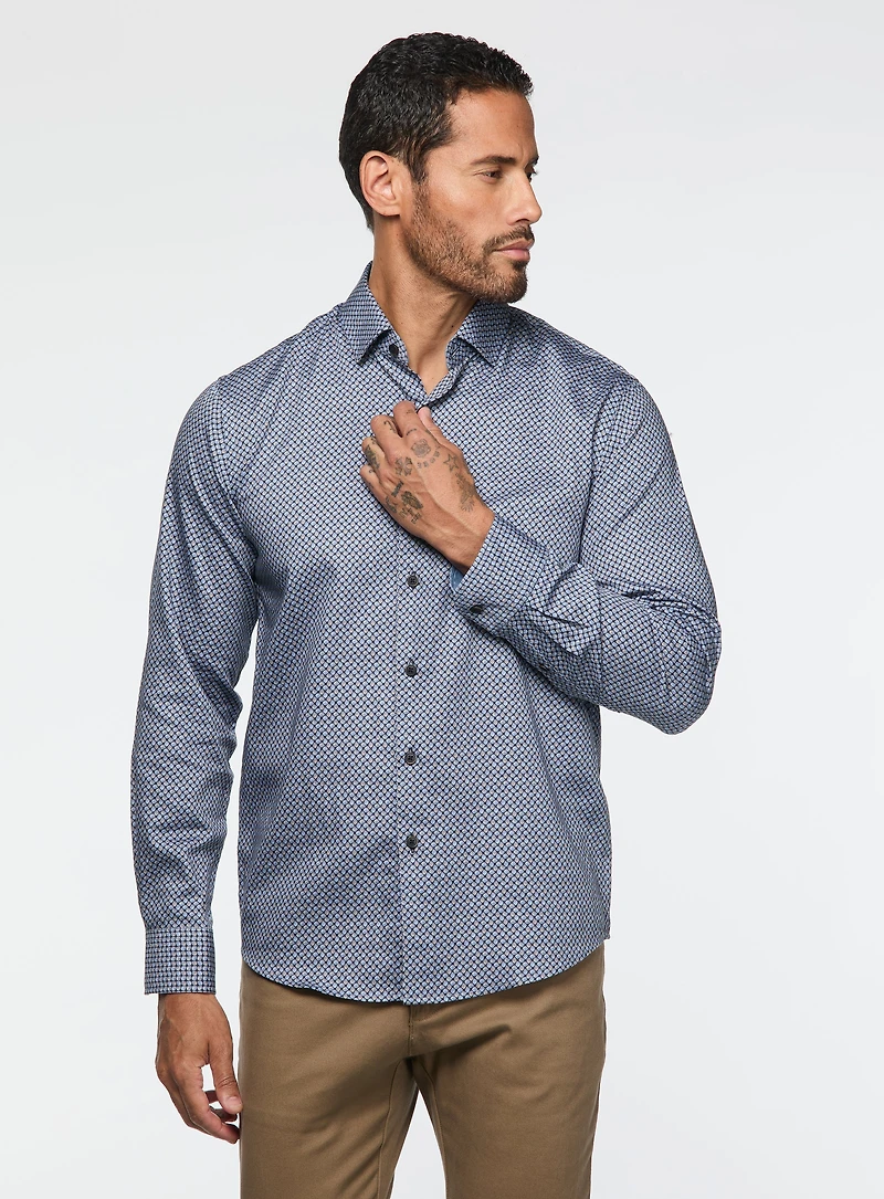 Leaf Print Sateen Shirt