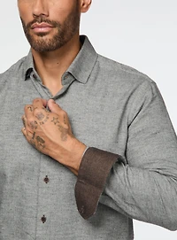 Chemise unie en flanelle brossée