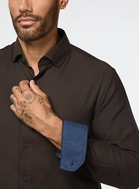 Brown Brushed Flannel Shirt