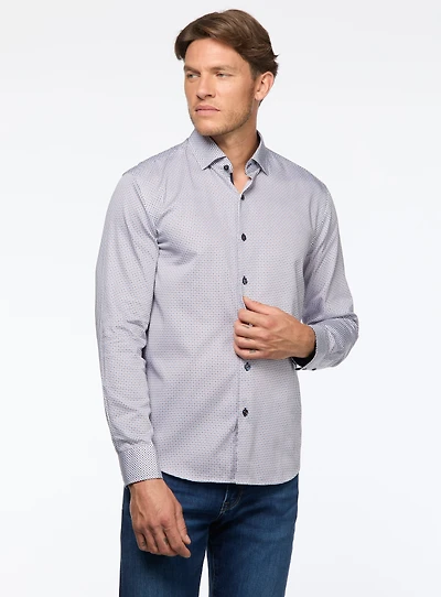 Chemise satinée à motif de yo-yo