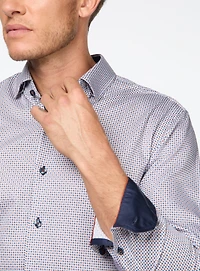 Chemise satinée à motif de yo-yo