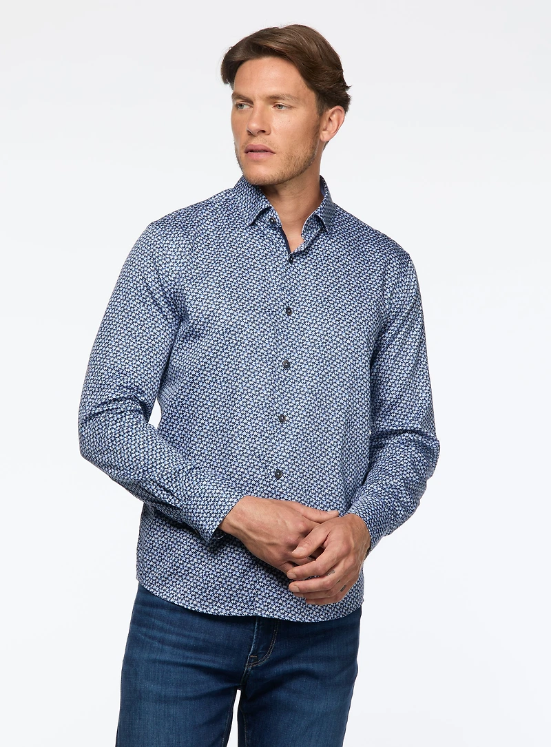 Puzzle Print Sateen Shirt