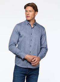 Puzzle Print Sateen Shirt