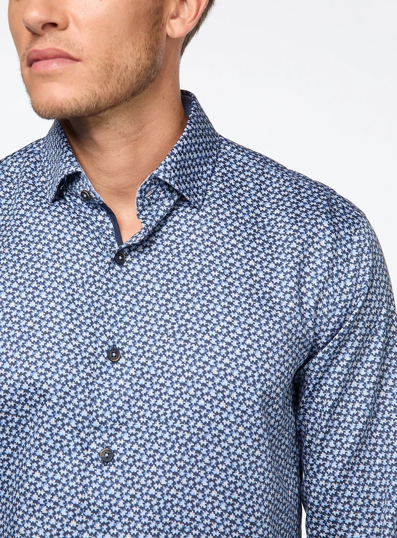 Puzzle Print Sateen Shirt