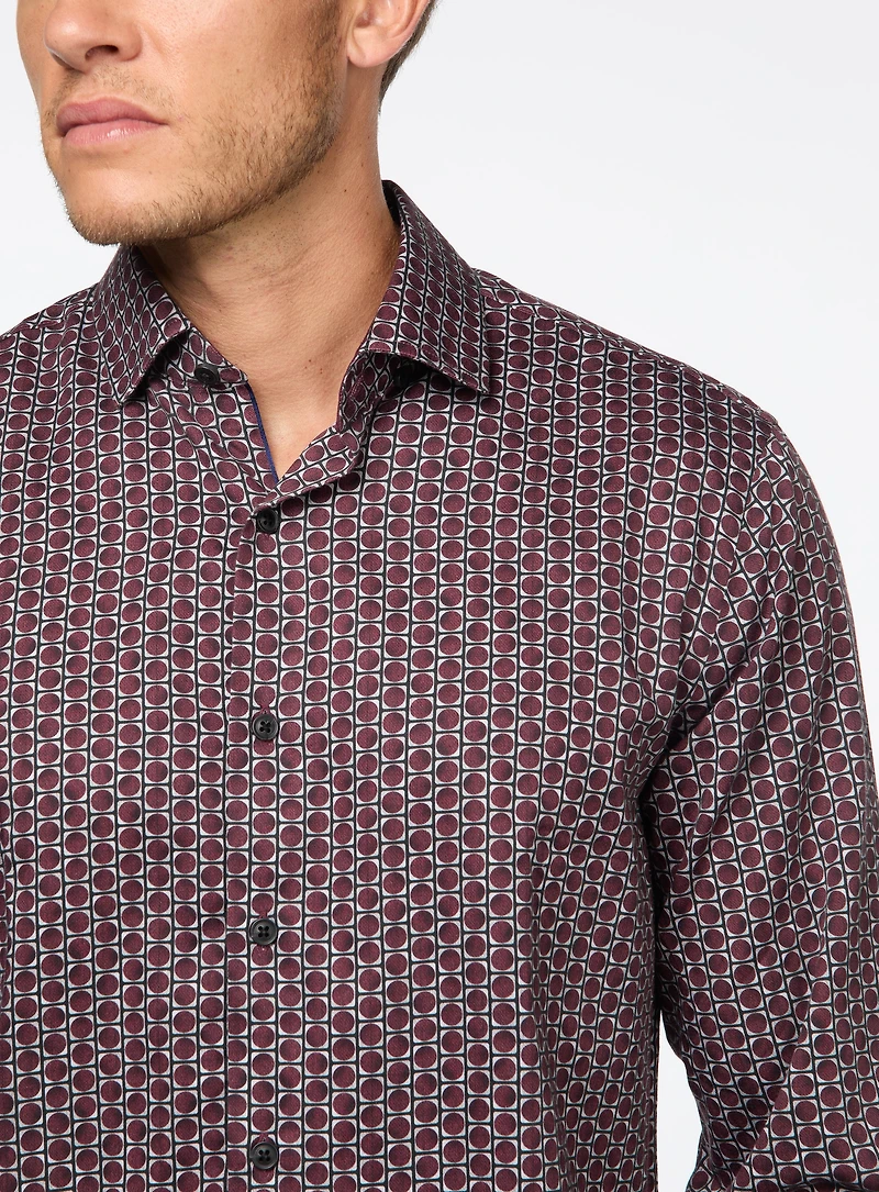 Circle Print Sateen Shirt