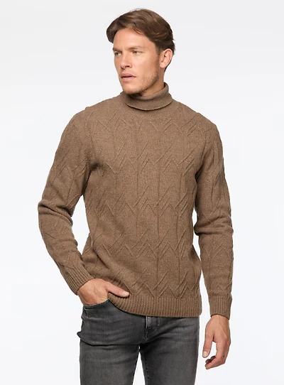 Cable Knit Turtleneck Sweater