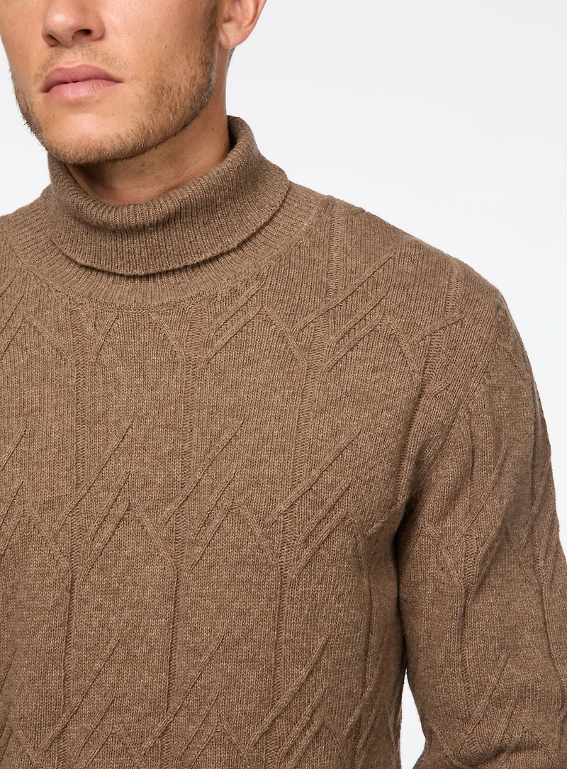 Cable Knit Turtleneck Sweater