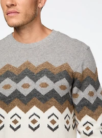 Chandail blanc avec motif fairisle
