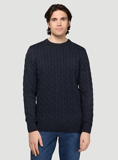 Navy Cable Knit Sweater