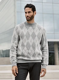 Chandail gris à motif de losanges
