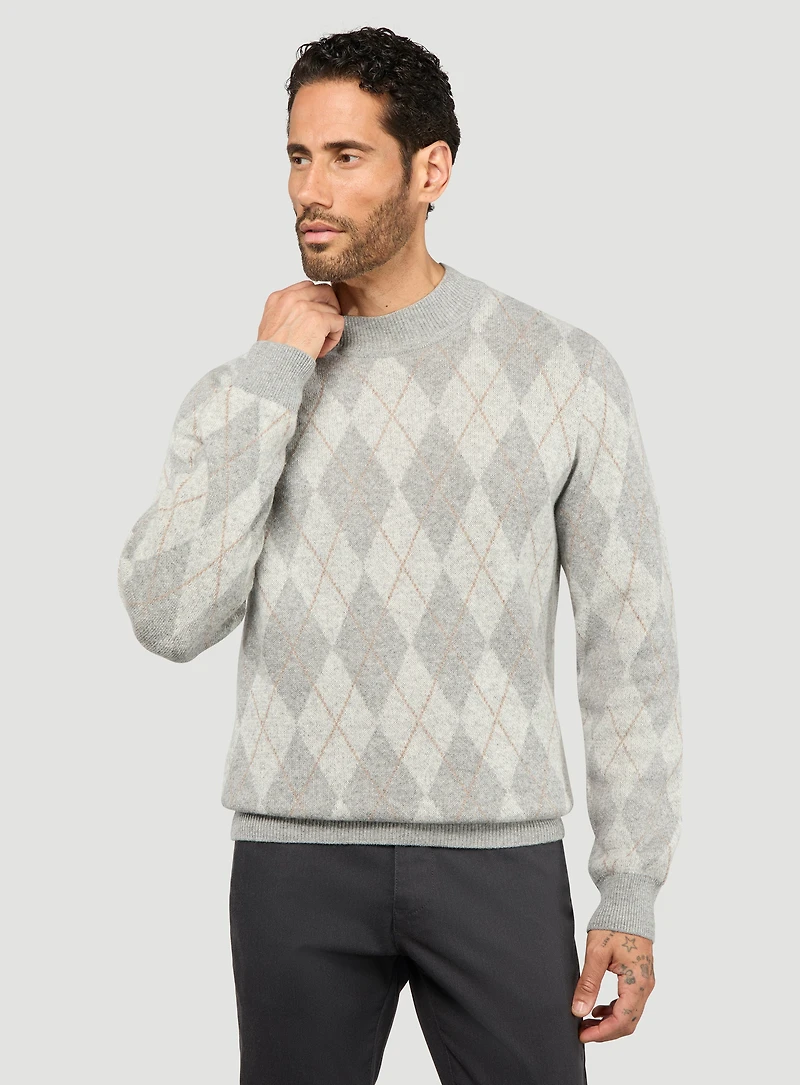 Grey Diamond Pattern Sweater