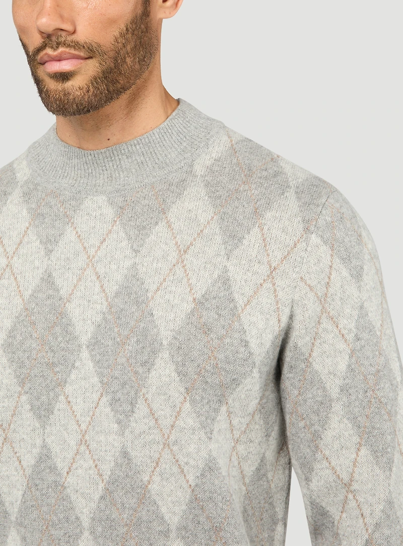 Grey Diamond Pattern Sweater