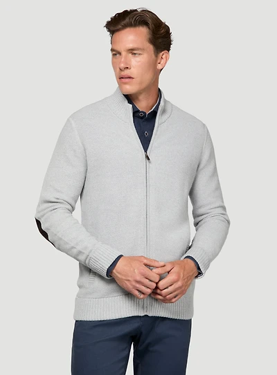 Grey Cardigan with Elbow Details