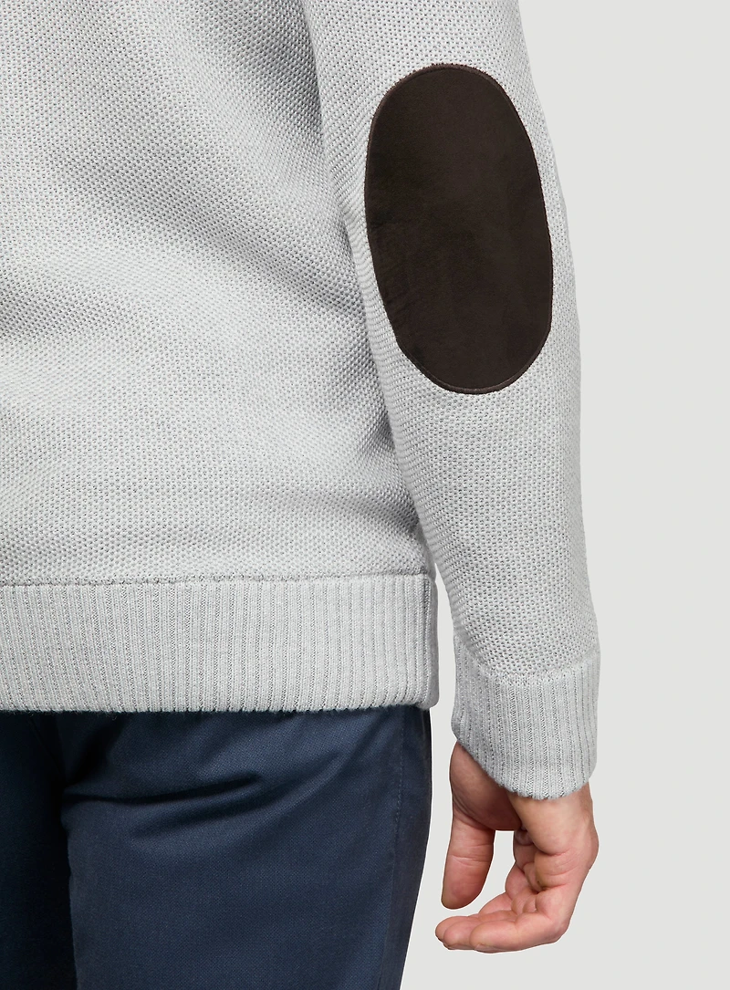 Grey Cardigan with Elbow Details