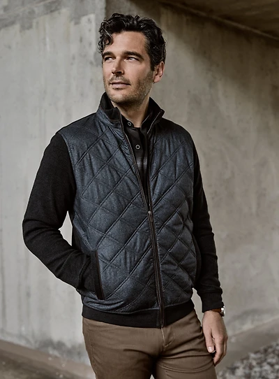 Cardigan marine matelassé
