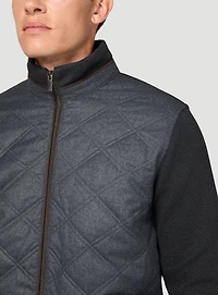 Navy Quilted Cardigan