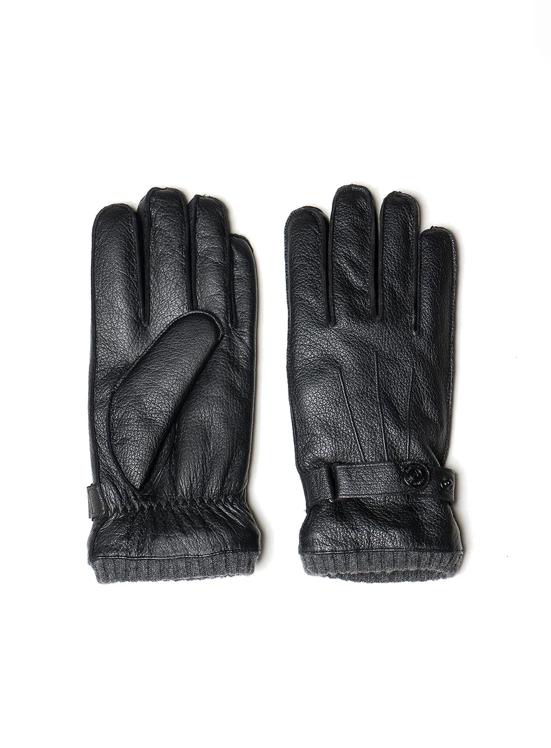 Black Leather Gloves