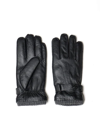 Gants en cuir noir