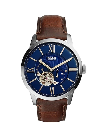 Montre automatique en cuir brun 'Townsman'