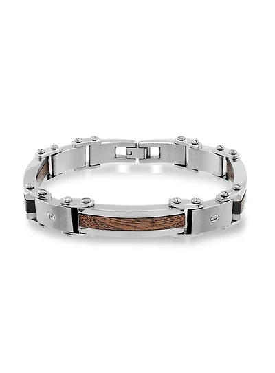 Bracelet 'Aasir' avec détail en bois