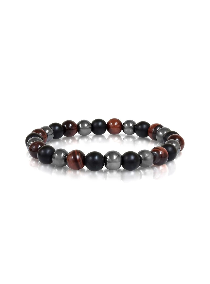 'Gabriel' Onyx and Tiger Eye Beads Bracelet