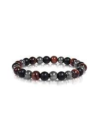 'Gabriel' Onyx and Tiger Eye Beads Bracelet